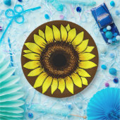 Große goldgelbe Sonnenblume Pappteller (Party)