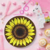 Große goldgelbe Sonnenblume Pappteller (Party)