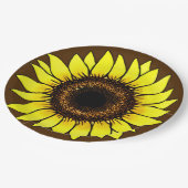 Große goldgelbe Sonnenblume Pappteller (Schrägansicht)