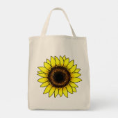 Große goldgelbe Sonnenblume Tragetasche (Rückseite)