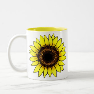 Große goldgelbe Sonnenblume Zweifarbige Tasse