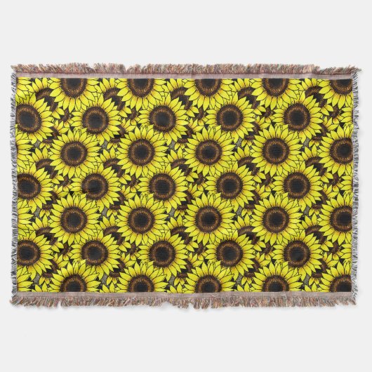 Große goldgelbe Sonnenblumen Decke (Vorderseite)