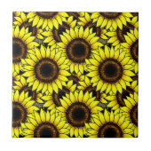 Große goldgelbe Sonnenblumen Fliese (Vorderseite)