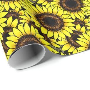 Große goldgelbe Sonnenblumen Geschenkpapier