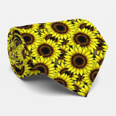Große goldgelbe Sonnenblumen Krawatte (Gerollt)