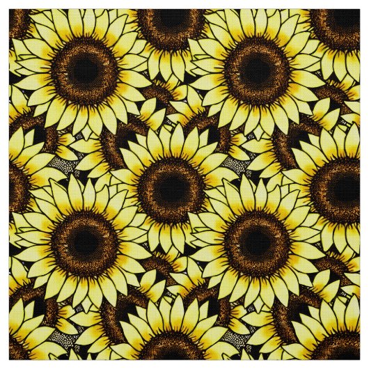 Große goldgelbe Sonnenblumen Stoff (Muster)