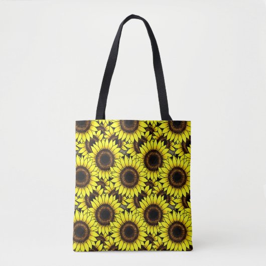 Große goldgelbe Sonnenblumen Tasche (Vorderseite)
