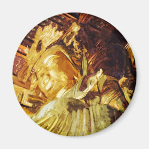 Große Goldstatue Kyoto Japan Abstrakt Magnet