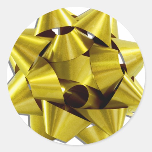 Große Goldweihnachtsbohne Runder Aufkleber (Vorderseite)