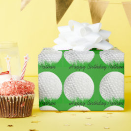 Große Golfbälle im Gras Geschenkpapier