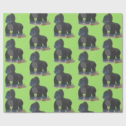 Große Gorilla-Cartoon-Abbildung Geschenkpapier (Flach)