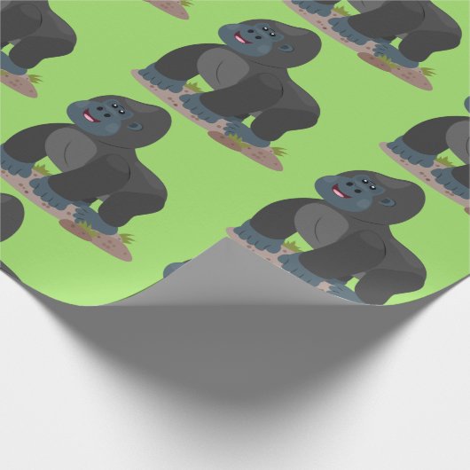 Große Gorilla-Cartoon-Abbildung Geschenkpapier (Ecke)