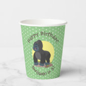 Große Gorilla-Cartoon-Abbildung Pappbecher (Rückseite)