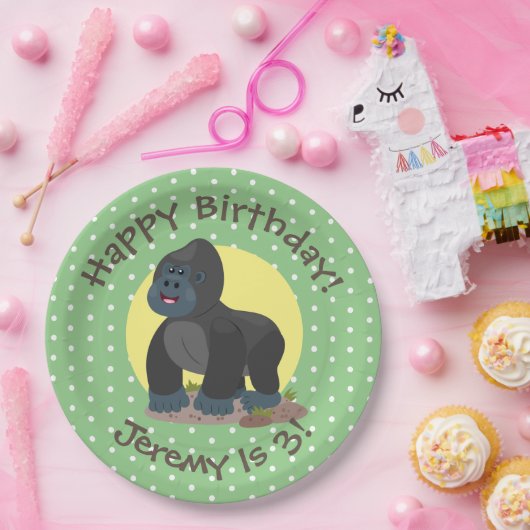 Große Gorilla-Cartoon-Abbildung Pappteller (Party)