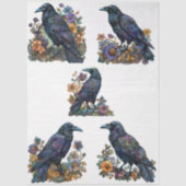 Große gotische, florale Ravens Decoupage Seidenpapier (Vorderseite)