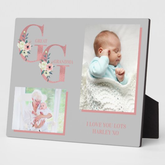 Große Grandma GG Blumenbriefe | 2 FOTO Fotoplatte (Seite)