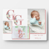 Große Grandma GG Blumenbriefe | 3 Foto Plaque Fotoplatte (Vorderseite)