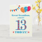 Große Grandson 13. Geburtstagskarte Karte (Gelbe Blume)