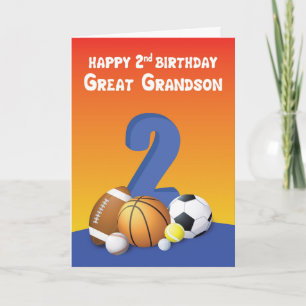 Große Grandson 2. Geburtstagssportbälle Karte