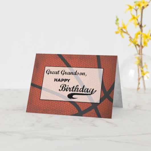 Große Grandson Birthday Basketball erschüttert Karte (Gelbe Blume)