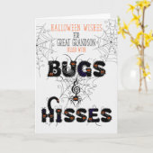 Große Grandson Bugs und Hisses Halloween Karte (Gelbe Blume)