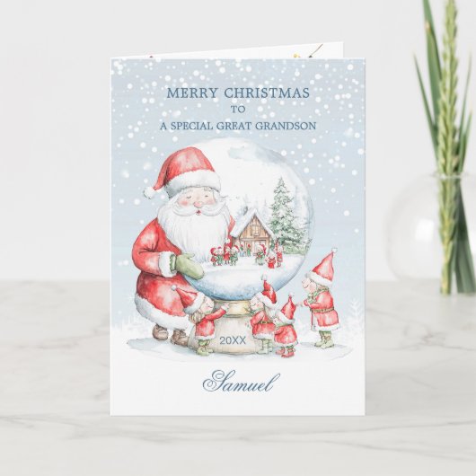 Große Grandson Snow Globe Santa Elf Weihnachten (Vorderseite)