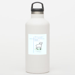 Große Grandson Taufe Blaues Lamm Personalisiert Aufkleber