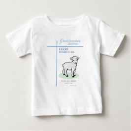 Große Grandson Taufe Blaues Lamm Personalisiert Baby T-shirt