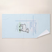 Große Grandson Taufe Blaues Lamm Personalisiert Badehandtuch (Badehandtuch)