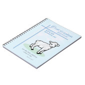 Große Grandson Taufe Blaues Lamm Personalisiert Notizblock (Linke Seite)