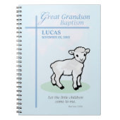 Große Grandson Taufe Blaues Lamm Personalisiert Notizblock (Vorderseite)