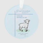 Große Grandson Taufe Blaues Lamm Personalisiert Ornament (Vorderseite)