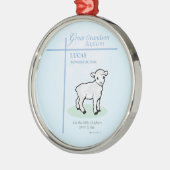 Große Grandson Taufe Blaues Lamm Personalisiert Ornament Aus Metall (Links)