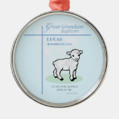 Große Grandson Taufe Blaues Lamm Personalisiert Ornament Aus Metall (Vorne)