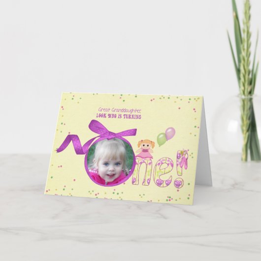 Große Grandtochter Fotokarte zum ersten Geburtstag Karte (Vorderseite)