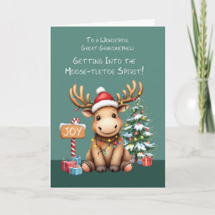 Große Grannhaut Adorable Funny Moose Weihnachten Karte