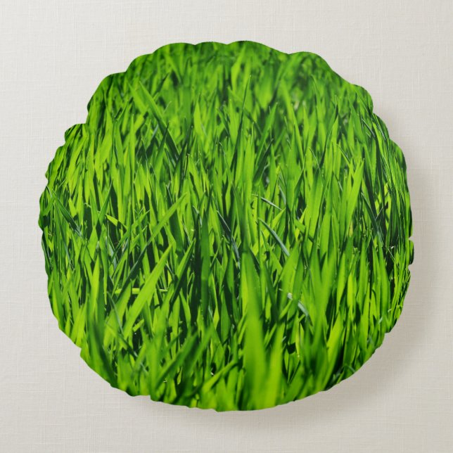 Große Grasblätter Rundes Kissen (Vorderseite)