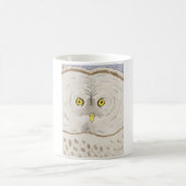 Große Grau-Eule lustige Eule Wasserfarbe Gesicht Kaffeetasse (Mittel)