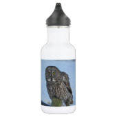 Große graue Eule und Schnee Wildlife Raptor Foto Trinkflasche (Rechts)