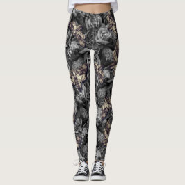 Große graue Totenkopf Hawk Moths Gothic Raven Leggings