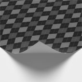 Große graue und schwarze Raute Geschenkpapier (Ecke)