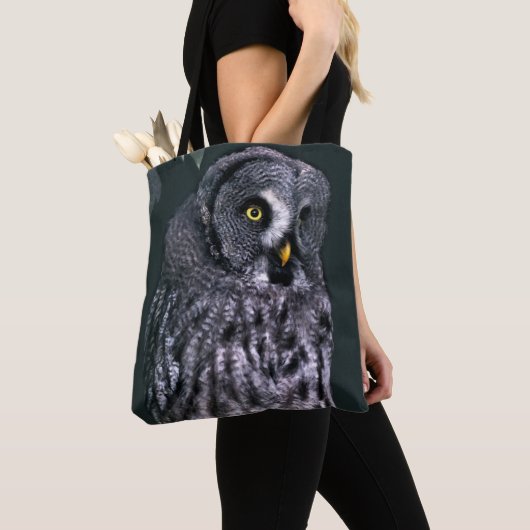 Große Graueule Halloween-Wildtierkunst Tasche (Von Nahem)