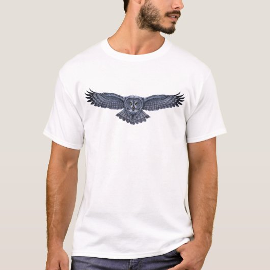 Große Graueule im Flug Grafik T-Shirt (Vorderseite)