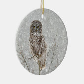 Große Grauschale im Winter Keramik Ornament (Rechts)