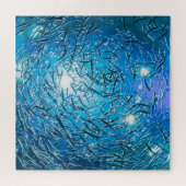 Große Grauschule für Meeresfische Puzzle (Horizontal)