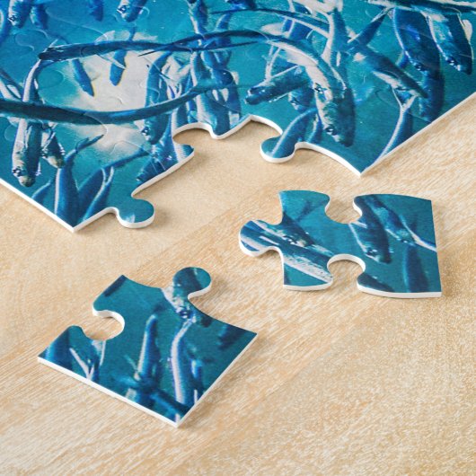 Große Grauschule für Meeresfische Puzzle (Seite)