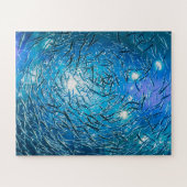 Große Grauschule für Meeresfische Puzzle (Horizontal)