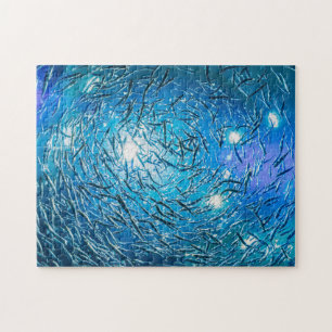 Große Gray School of Ocean Fish Puzzle