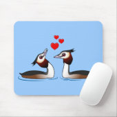 Große Grebes mit Haube in der Liebe Mousepad (Mit Mouse)