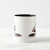 Große Grebes mit Haube in der Liebe Zweifarbige Tasse (Mittel)